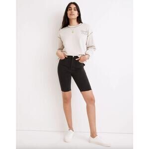 Madewell Roadtripper Supersoft Biker Shorts Lunar Wash Black 28